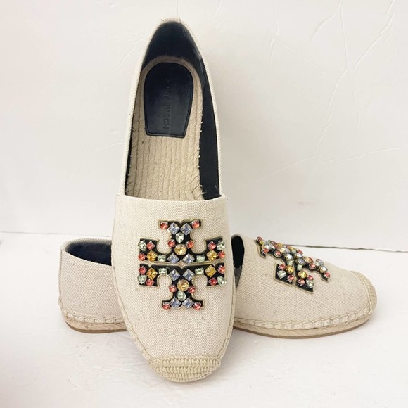 Tory Burch Shoes - Tory Burch Ines Embellished Espadrilles Size 10.5